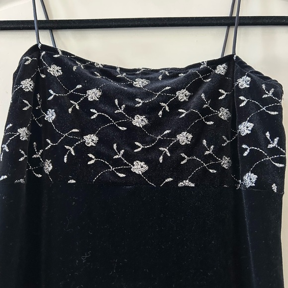 Vintage Y2K velvet embroidered maxi dress. Bling. Dark romantic. Goth. - Picture 2 of 8